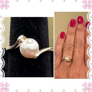 Ring - MO pearl & 925 sterling silver vintage ring. Size 6.75